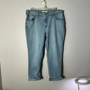 EUC Levi Strauss & Co Womens Boyfriend Denim Jeans 32W 27L Light Blue